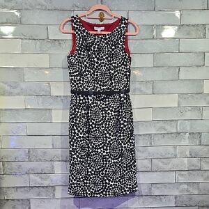 London Times Black and White Polka Dot Midi Dress